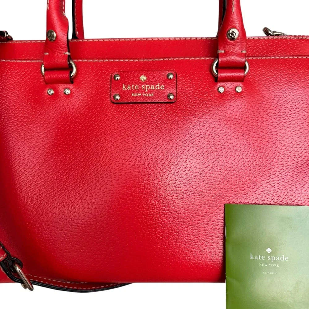 🆕 Kate Spade Large Satchel Red Shoulder Bag